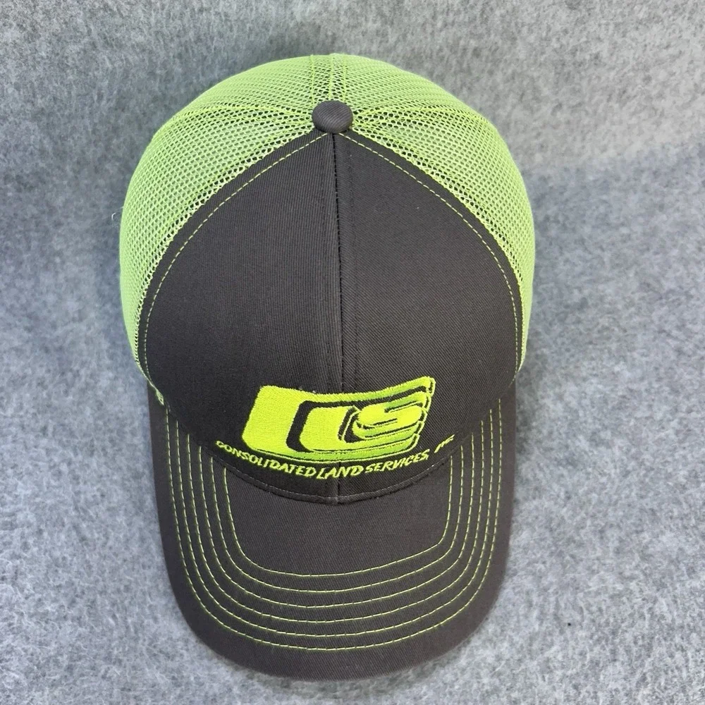 Consolidated Land Services Outdoor Cap Mesh Trucker Snapback Hat Grey